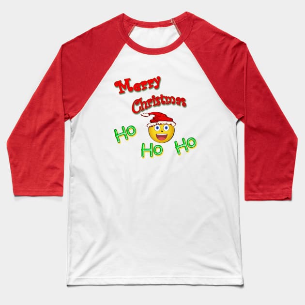 Merry Christmas Ho Ho Ho Baseball T-Shirt by DougB